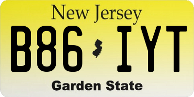 NJ license plate B86IYT