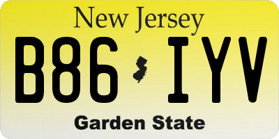 NJ license plate B86IYV