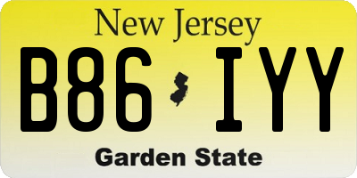 NJ license plate B86IYY