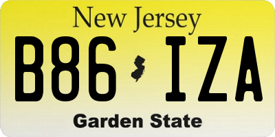 NJ license plate B86IZA