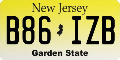 NJ license plate B86IZB