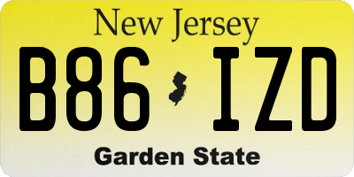 NJ license plate B86IZD