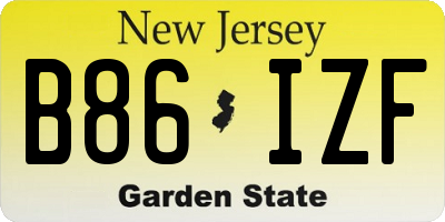 NJ license plate B86IZF