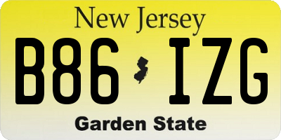 NJ license plate B86IZG