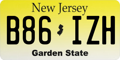 NJ license plate B86IZH