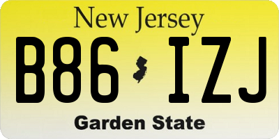 NJ license plate B86IZJ