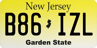 NJ license plate B86IZL