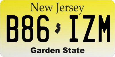 NJ license plate B86IZM