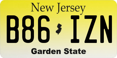 NJ license plate B86IZN