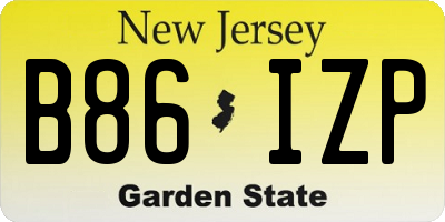 NJ license plate B86IZP