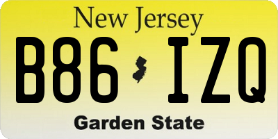 NJ license plate B86IZQ