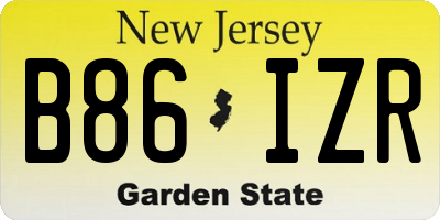 NJ license plate B86IZR