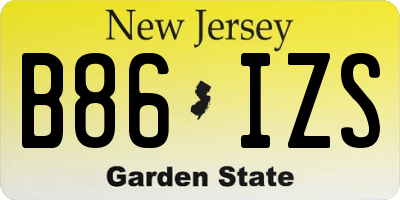 NJ license plate B86IZS