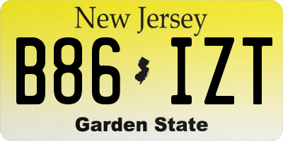 NJ license plate B86IZT