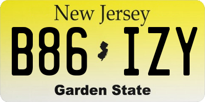 NJ license plate B86IZY