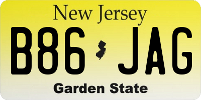 NJ license plate B86JAG