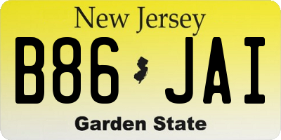 NJ license plate B86JAI