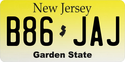 NJ license plate B86JAJ