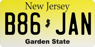 NJ license plate B86JAN