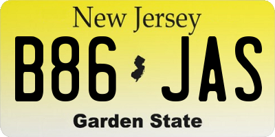 NJ license plate B86JAS