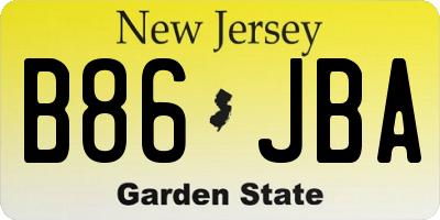 NJ license plate B86JBA