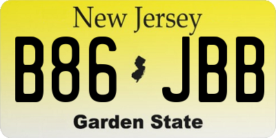 NJ license plate B86JBB