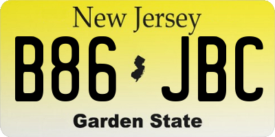 NJ license plate B86JBC