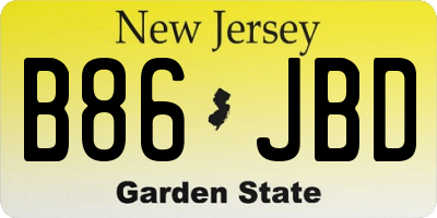 NJ license plate B86JBD