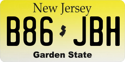NJ license plate B86JBH