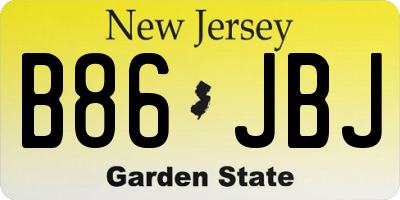 NJ license plate B86JBJ