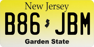 NJ license plate B86JBM