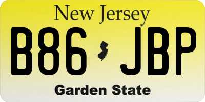 NJ license plate B86JBP
