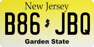 NJ license plate B86JBQ