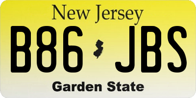 NJ license plate B86JBS