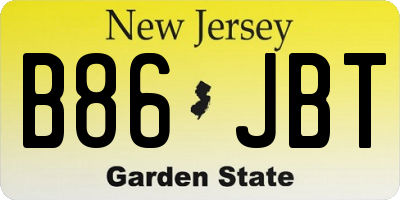 NJ license plate B86JBT