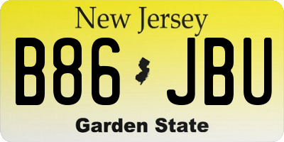 NJ license plate B86JBU