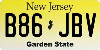NJ license plate B86JBV