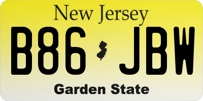 NJ license plate B86JBW