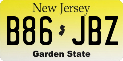 NJ license plate B86JBZ