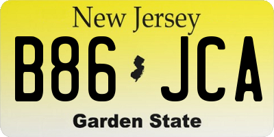 NJ license plate B86JCA