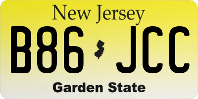 NJ license plate B86JCC