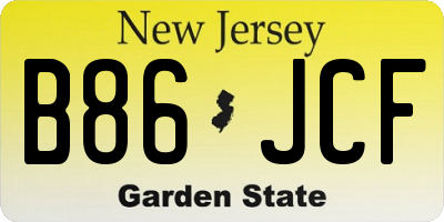 NJ license plate B86JCF