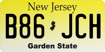 NJ license plate B86JCH