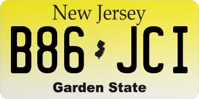 NJ license plate B86JCI