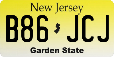 NJ license plate B86JCJ