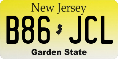 NJ license plate B86JCL