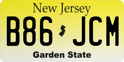 NJ license plate B86JCM