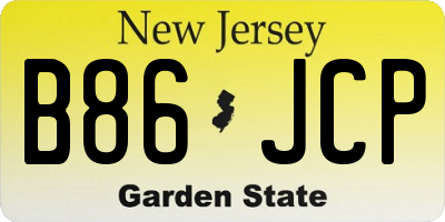 NJ license plate B86JCP
