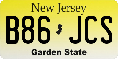 NJ license plate B86JCS