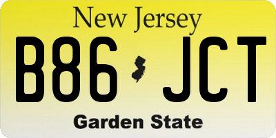 NJ license plate B86JCT
